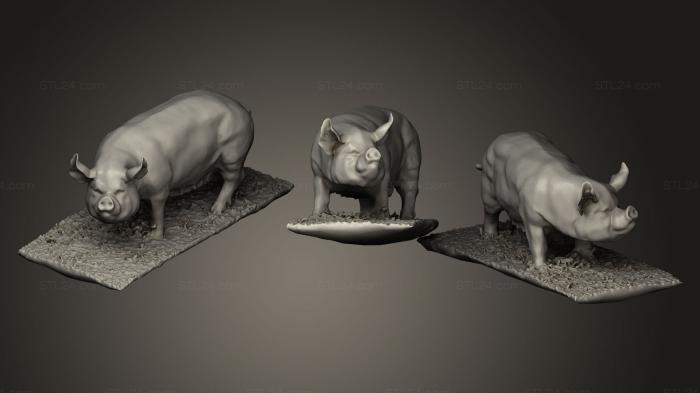 Статуэтки животных (Какая-то Свинья, STKJ_0441) 3D модель для ЧПУ станка